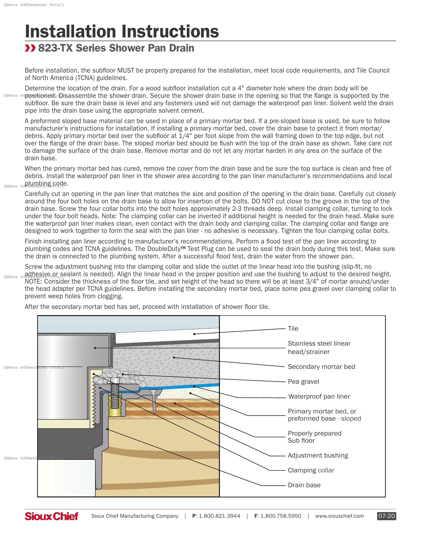 823 SERIES - STREAMLINE STAINLESS STEEL LINEAR SHOWER DRAIN - INSTRUCTION SHEET.PDF Technical Document